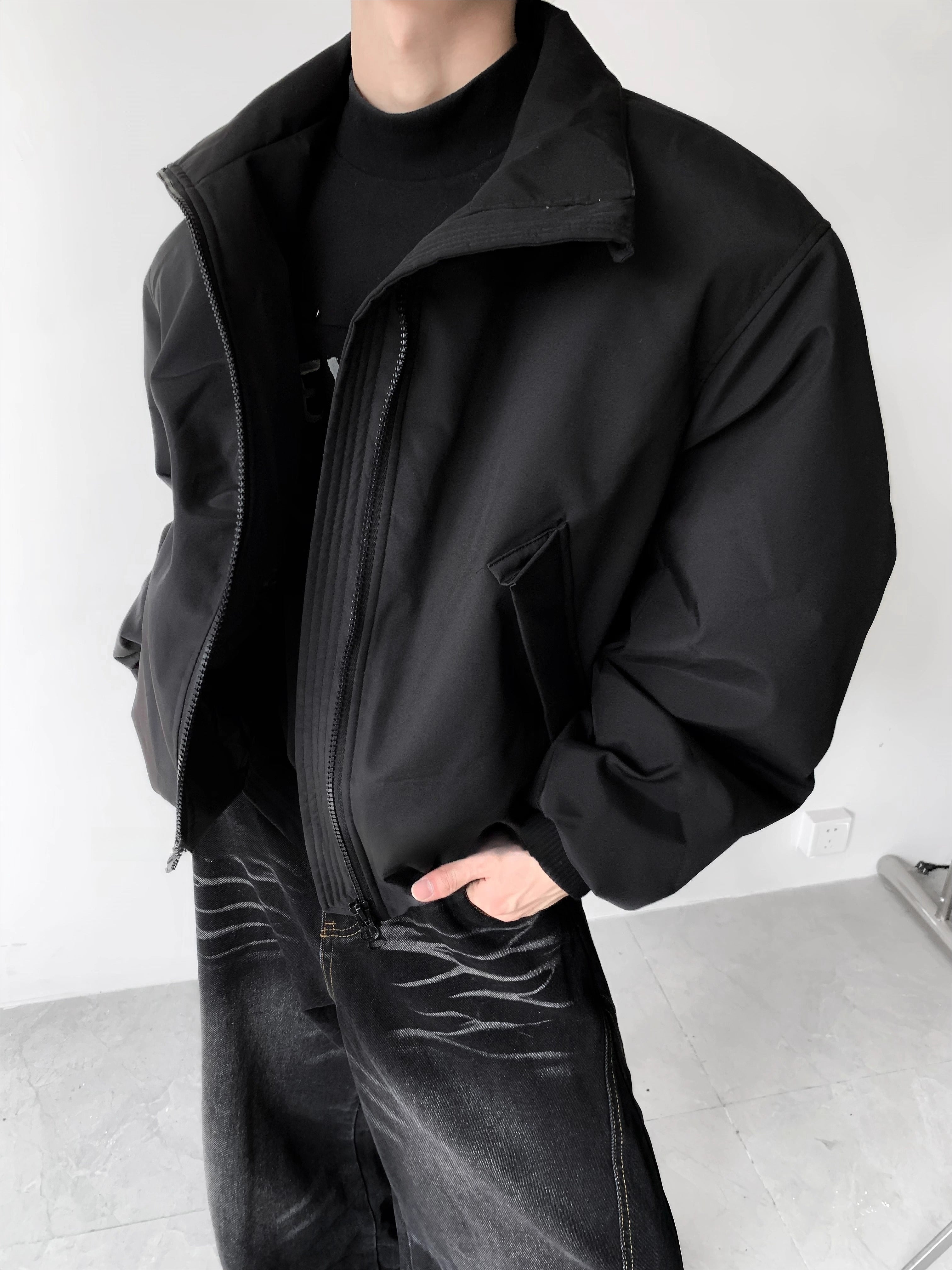 Light luxury 90% white duck down jacket men's winter warm thickened cleanfit jacket cotton jacket