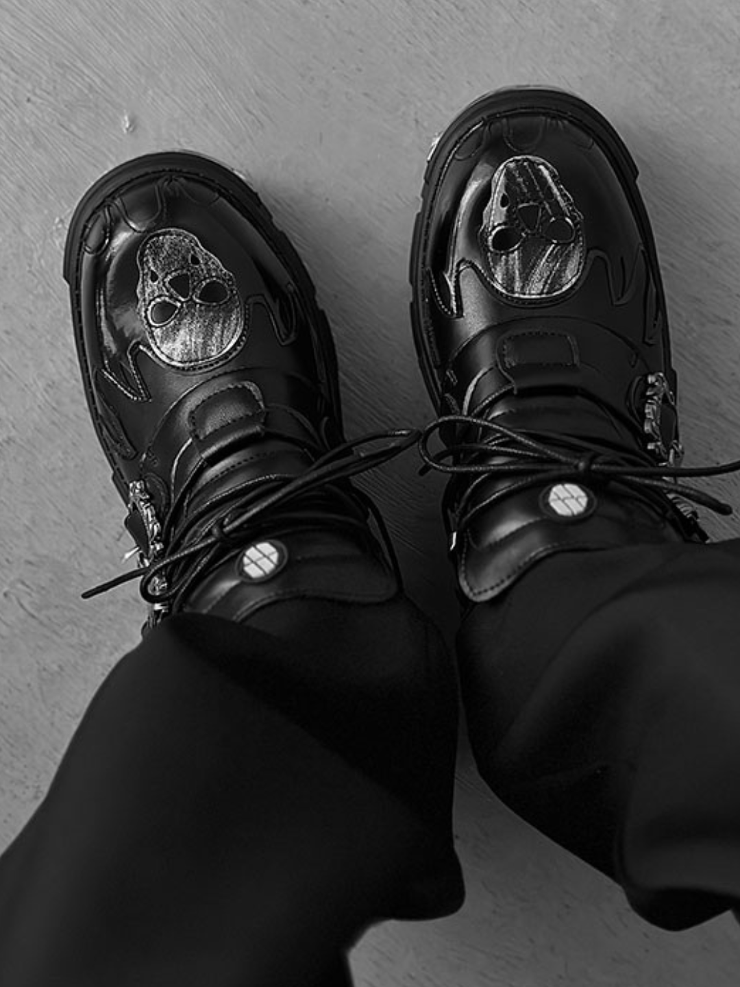 Punk Metal Leather Shoes st1643