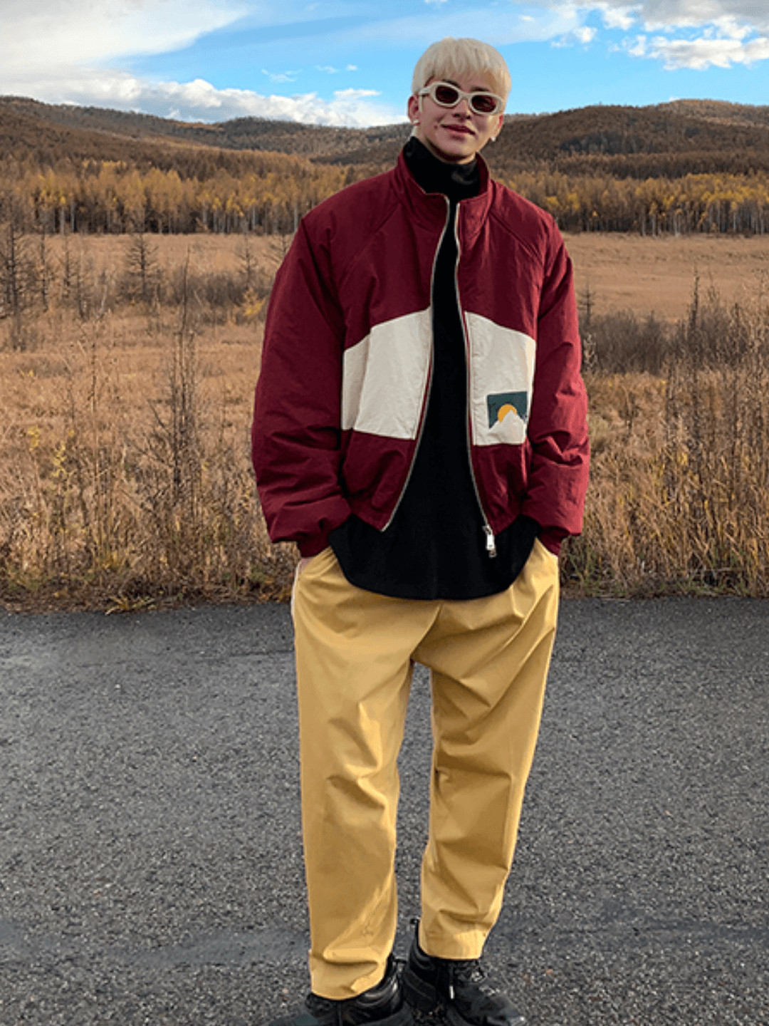 Contrast Color Jacket sinclub9978