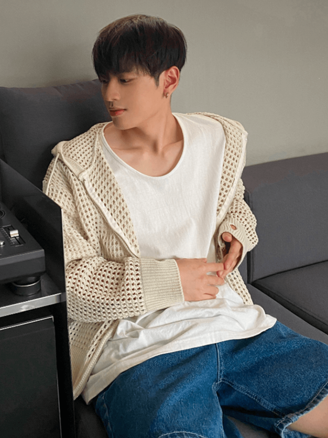Trendy mesh hoodie sinclub8891