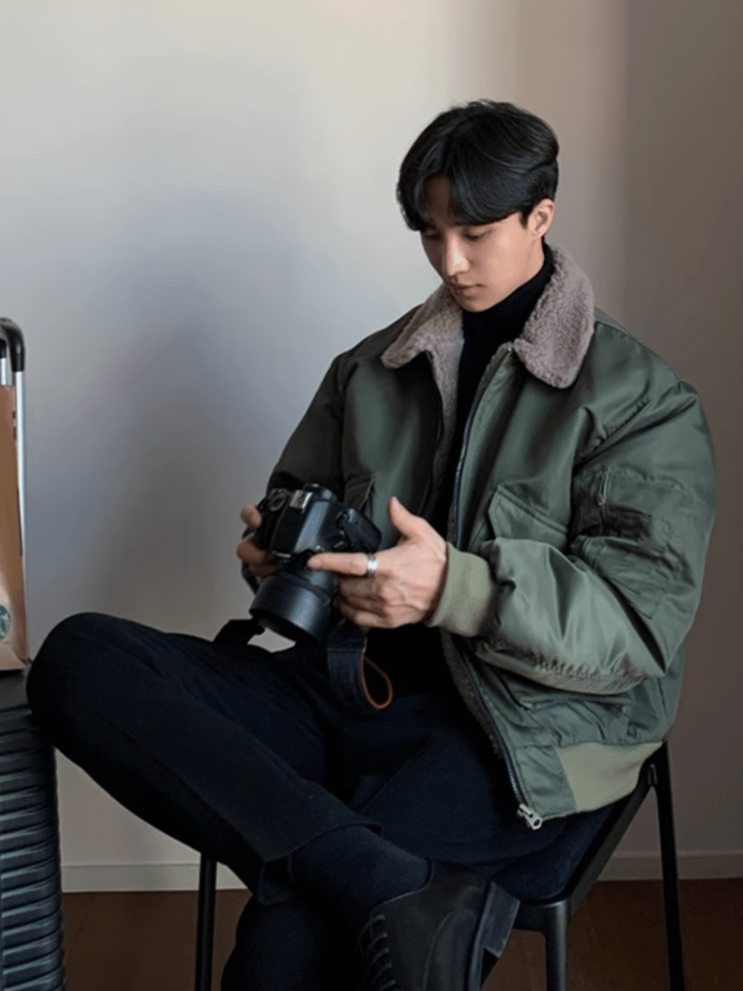 sense of lamb's wool lapel coat sinclub9911