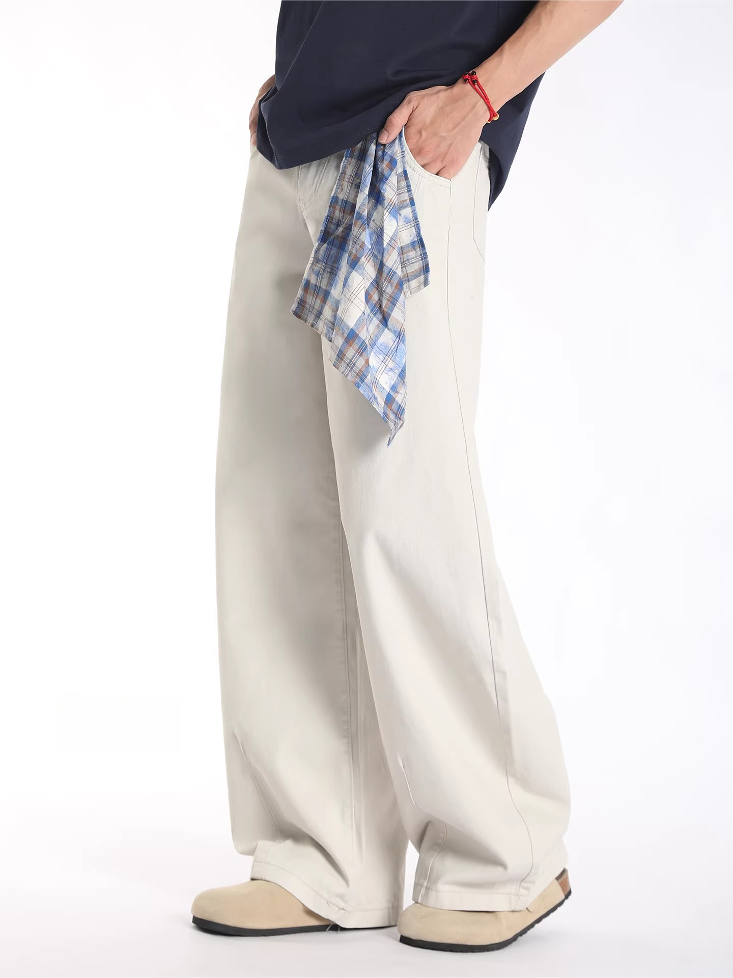 Retrogrids pattern square scarf scimitar pants spring and summer men and women same style sense of designniche styleloosestylishloose pants