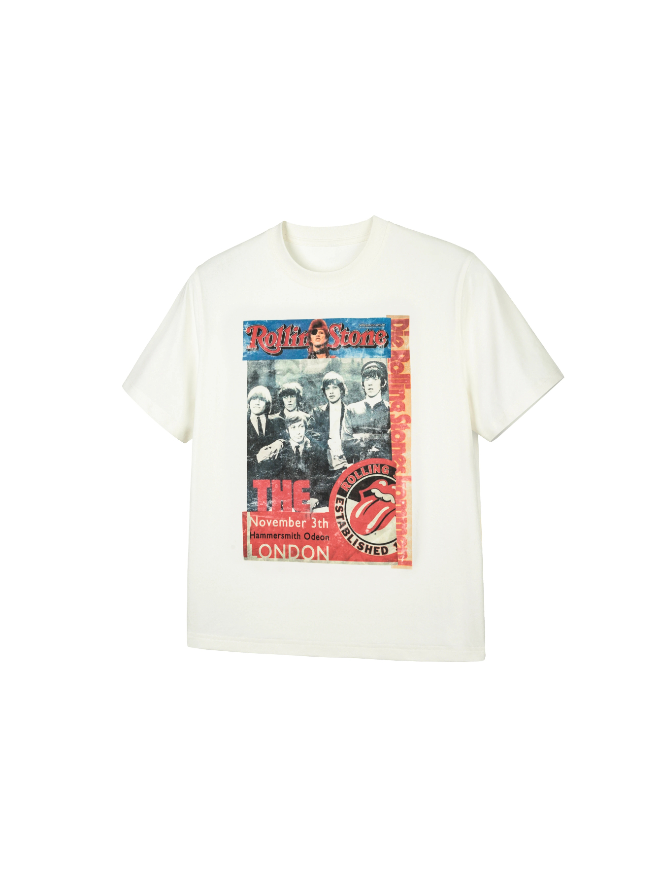 Rolling stones print tee - sorona cool-fit regular fit crew neck casual short sleeve t-shirt for men and women sinclub8216
