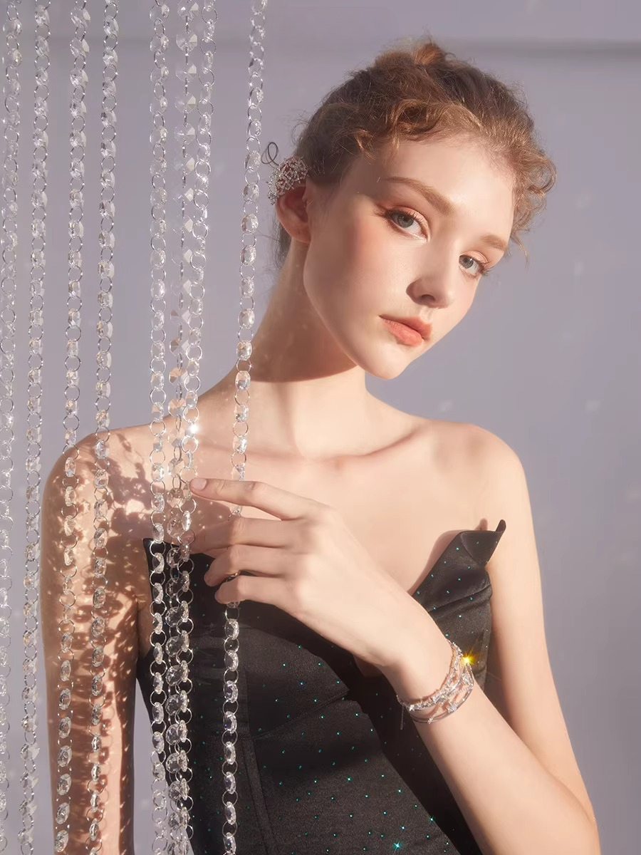 Winter Secret Series Geometric Ice Crystal Bracelet Girls Niche Girlfriend Jewelry WY017