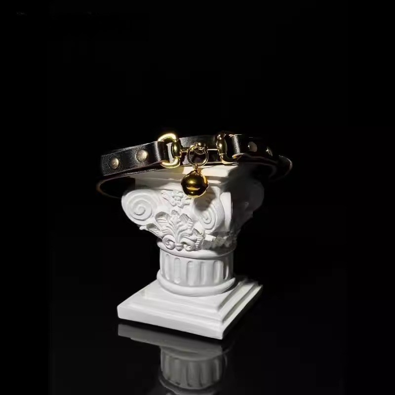 Golden bell collar female choker neck ring necklace neck chain collar dog leash k9 collar male stylish leash sinclub0256