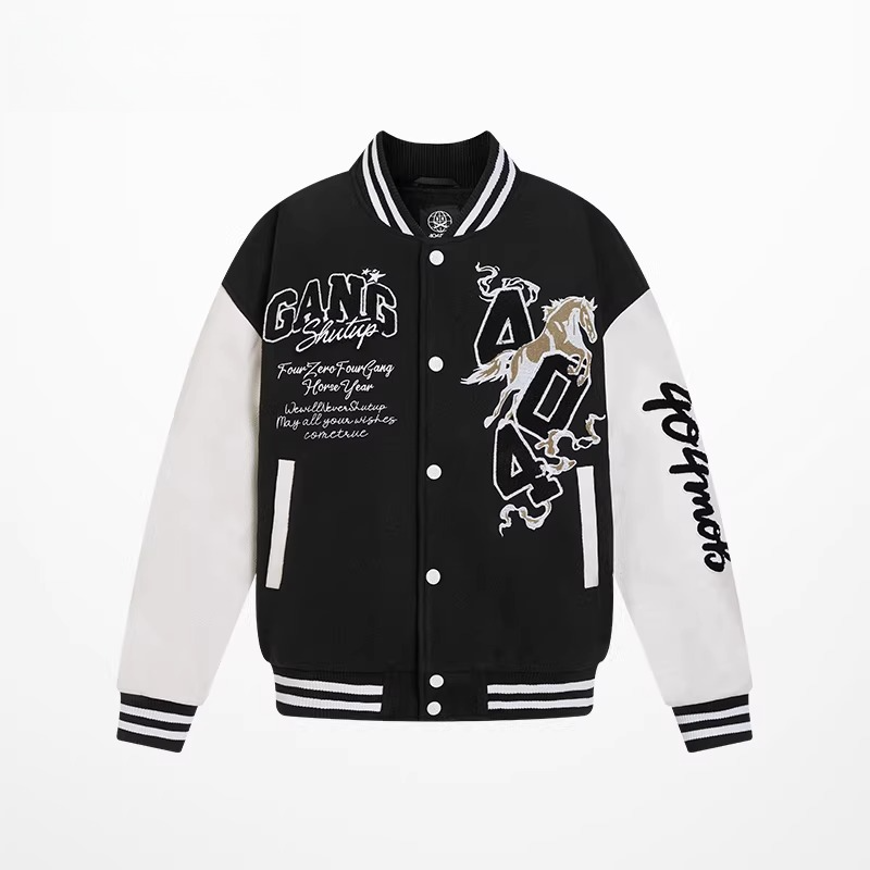 Year of the horse baseball jacket - american style oversized couple's outerwear SIN0885