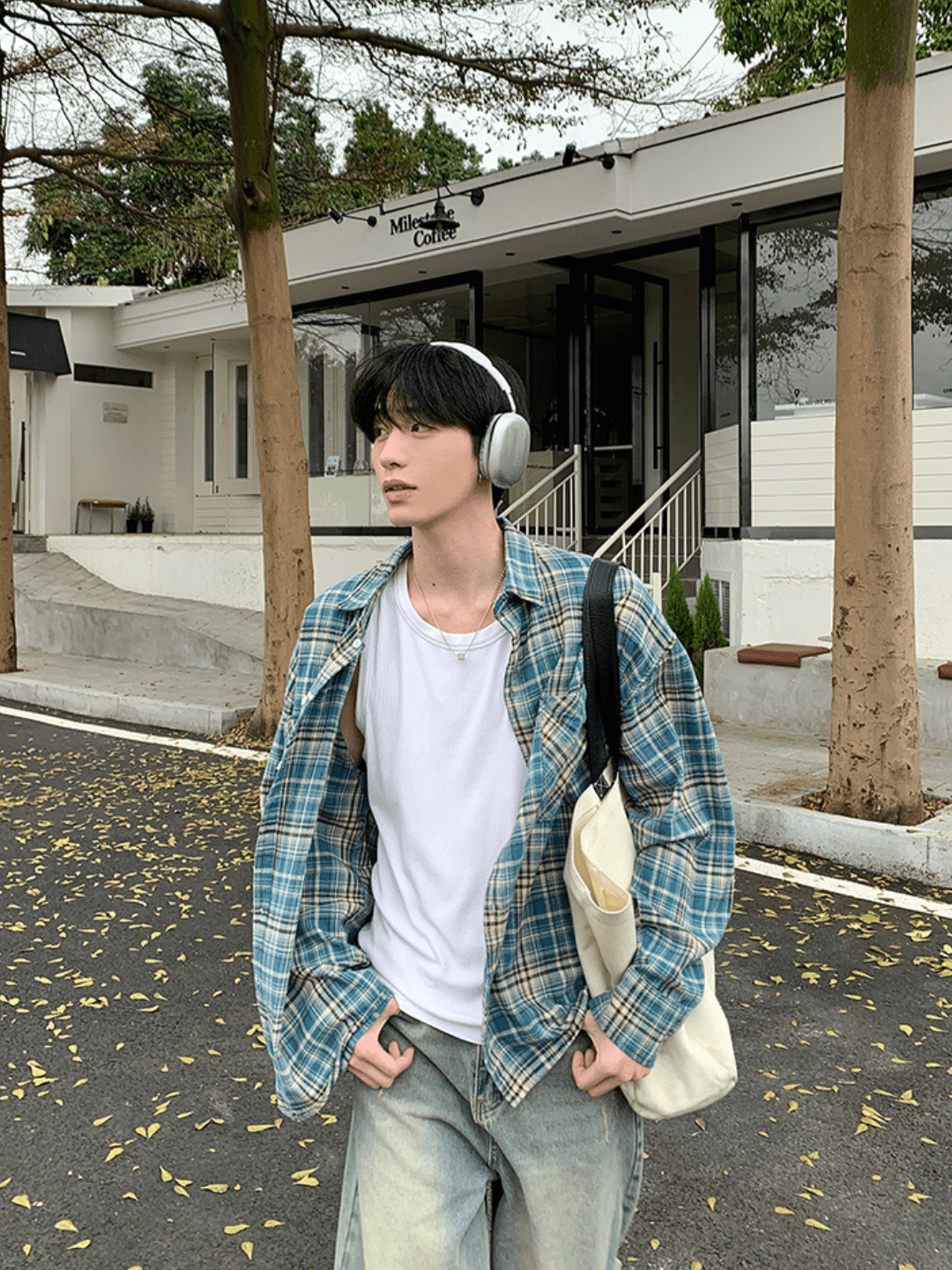 Korean loose blue shirt sinclub7531