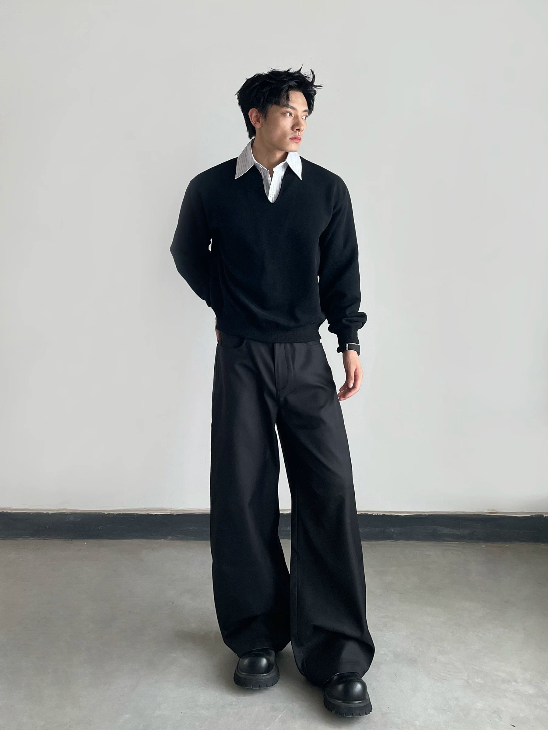 Men’s Straight-Leg Pants – American Casual Clean Fit Wide-Leg Work Trousers, Easy to Style sinclub6198
