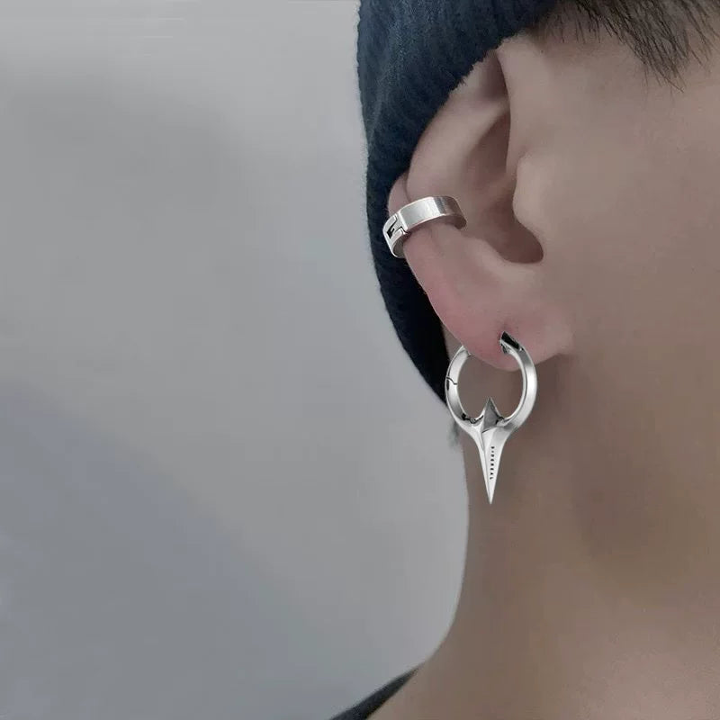 Trendy and high-end 925 sterling silver stud earrings for men - edgy, stylish, and unique