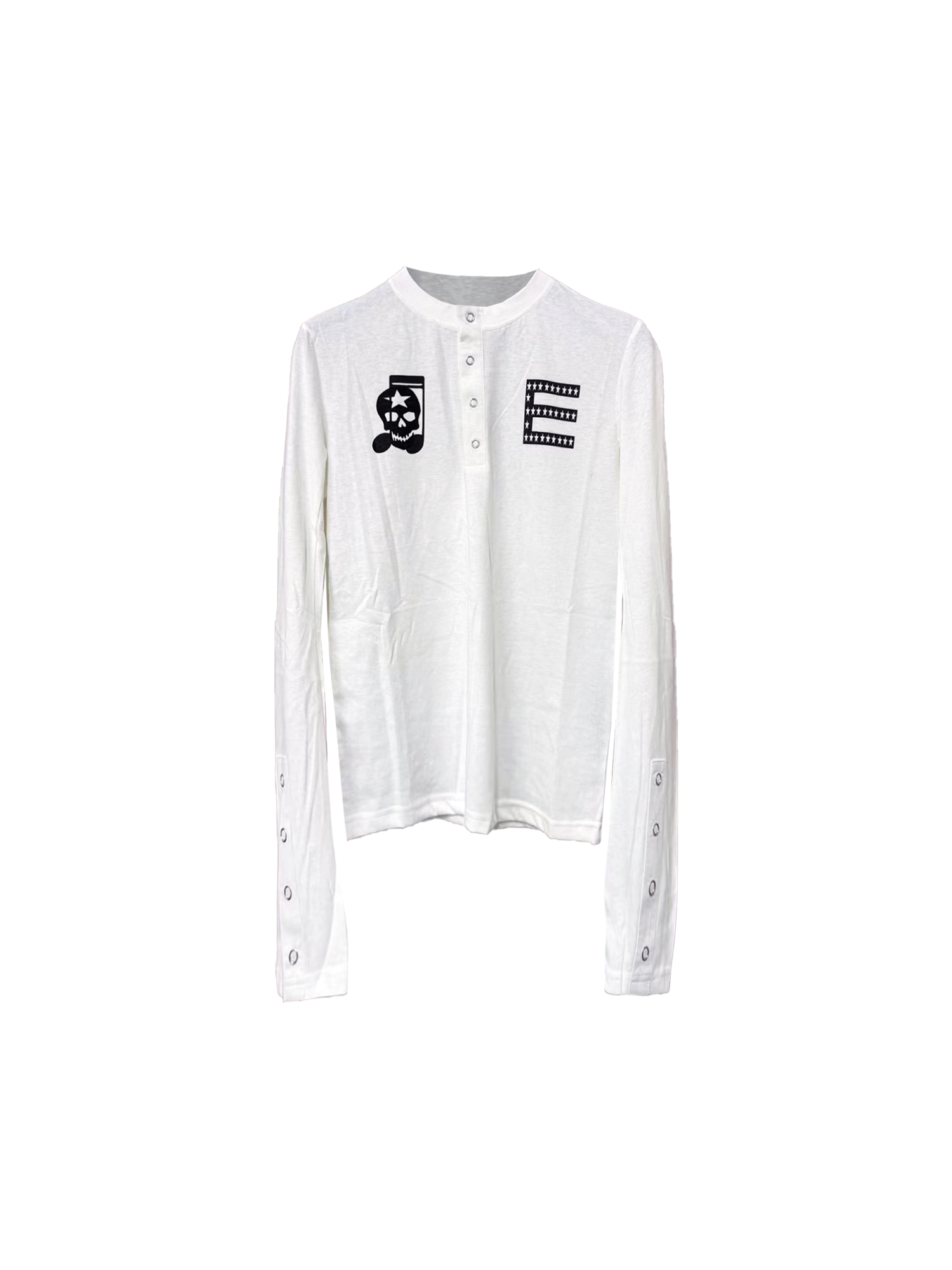 Spring & fallnew arrivaldark style-skull henry collar scimitar long sleevesilmclassy bottom shirt men's and women's t-shirt sinclub1776