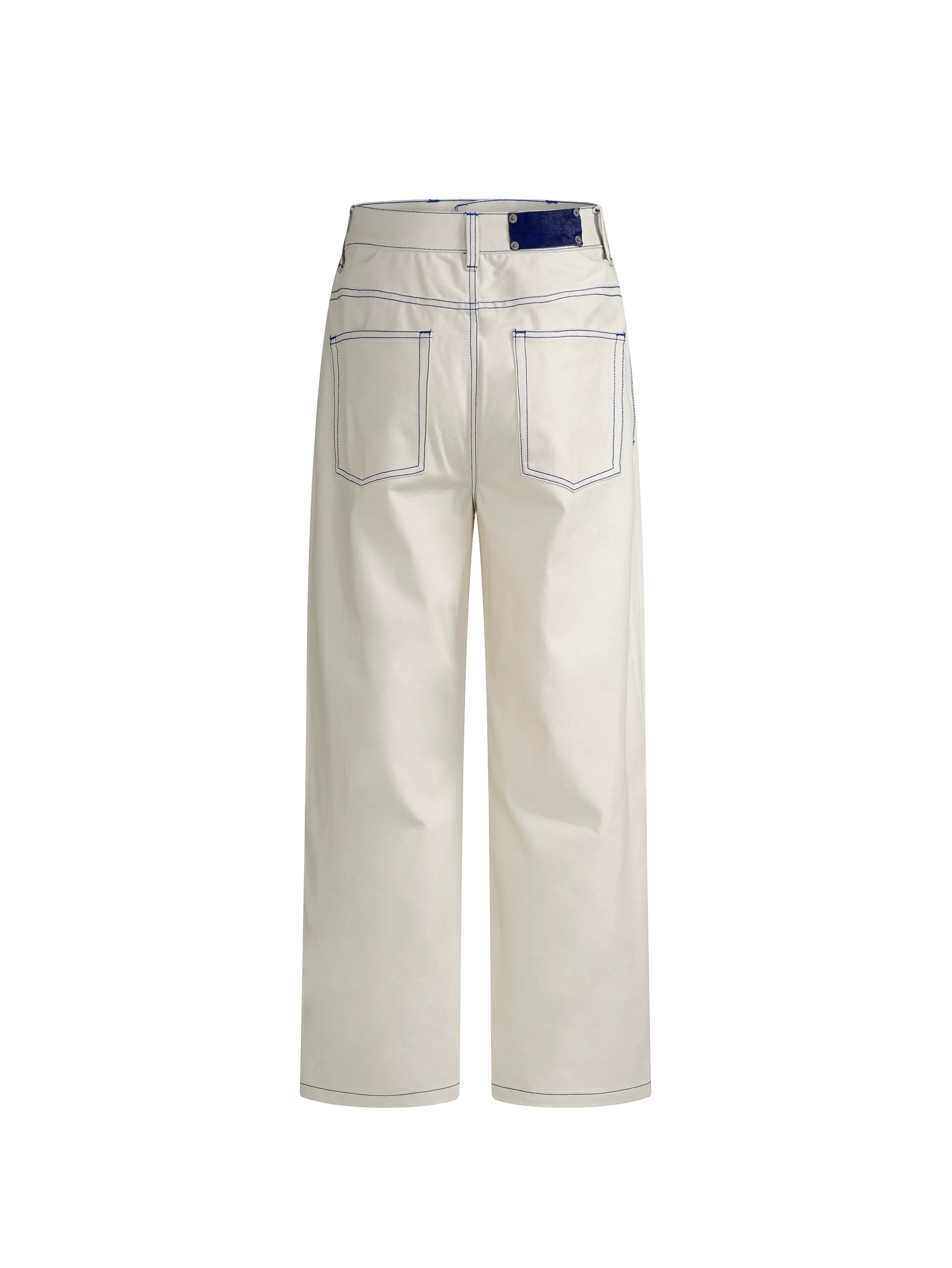 Blue blade blue ears original cow horse hair multi-button a-line narrow straight-legloosejeansmen sinclub4912