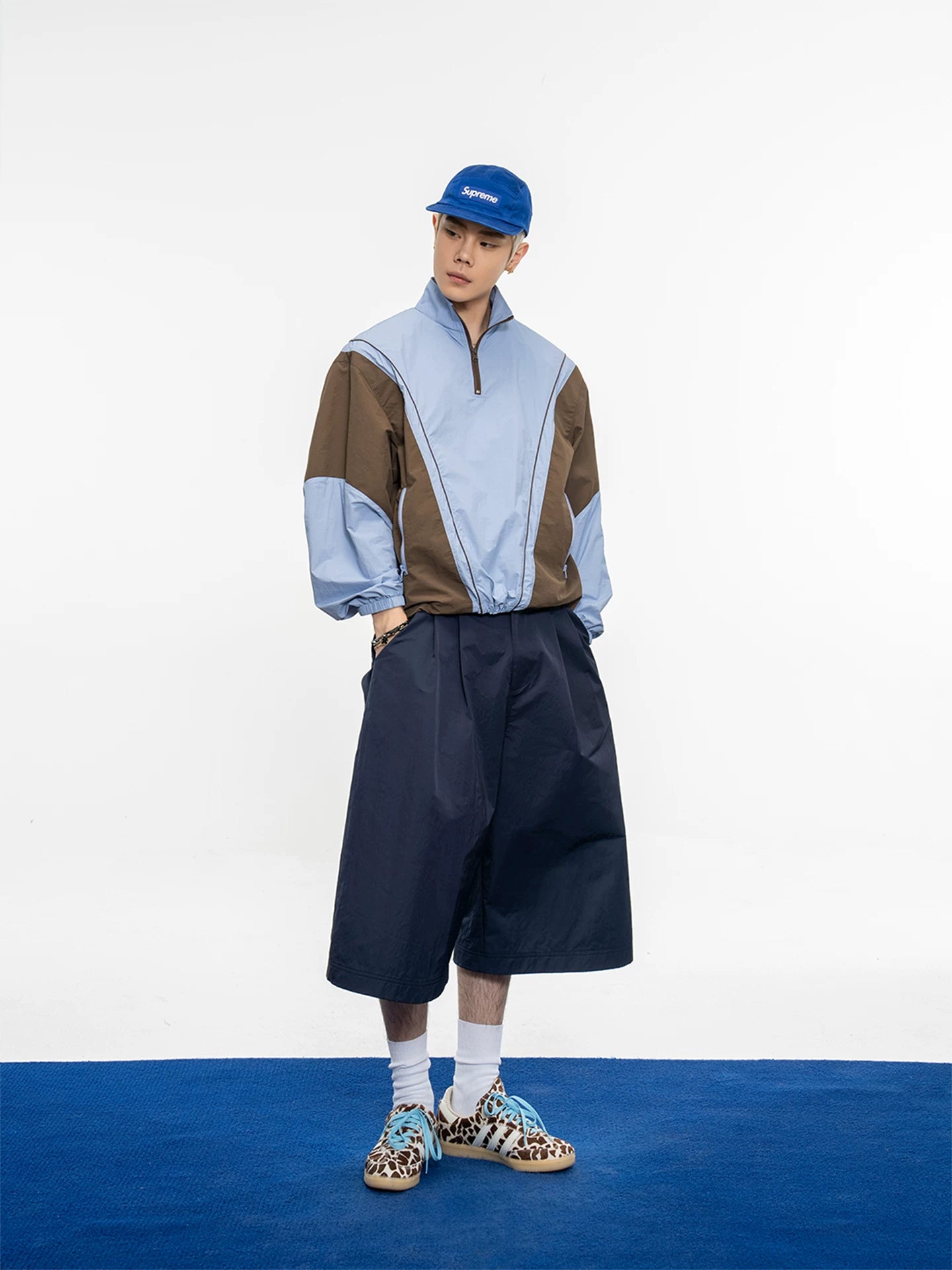 Stereo double pleated large silhouette easiest for match 7-point pants summer wide loosecasual short pants sinclub7096