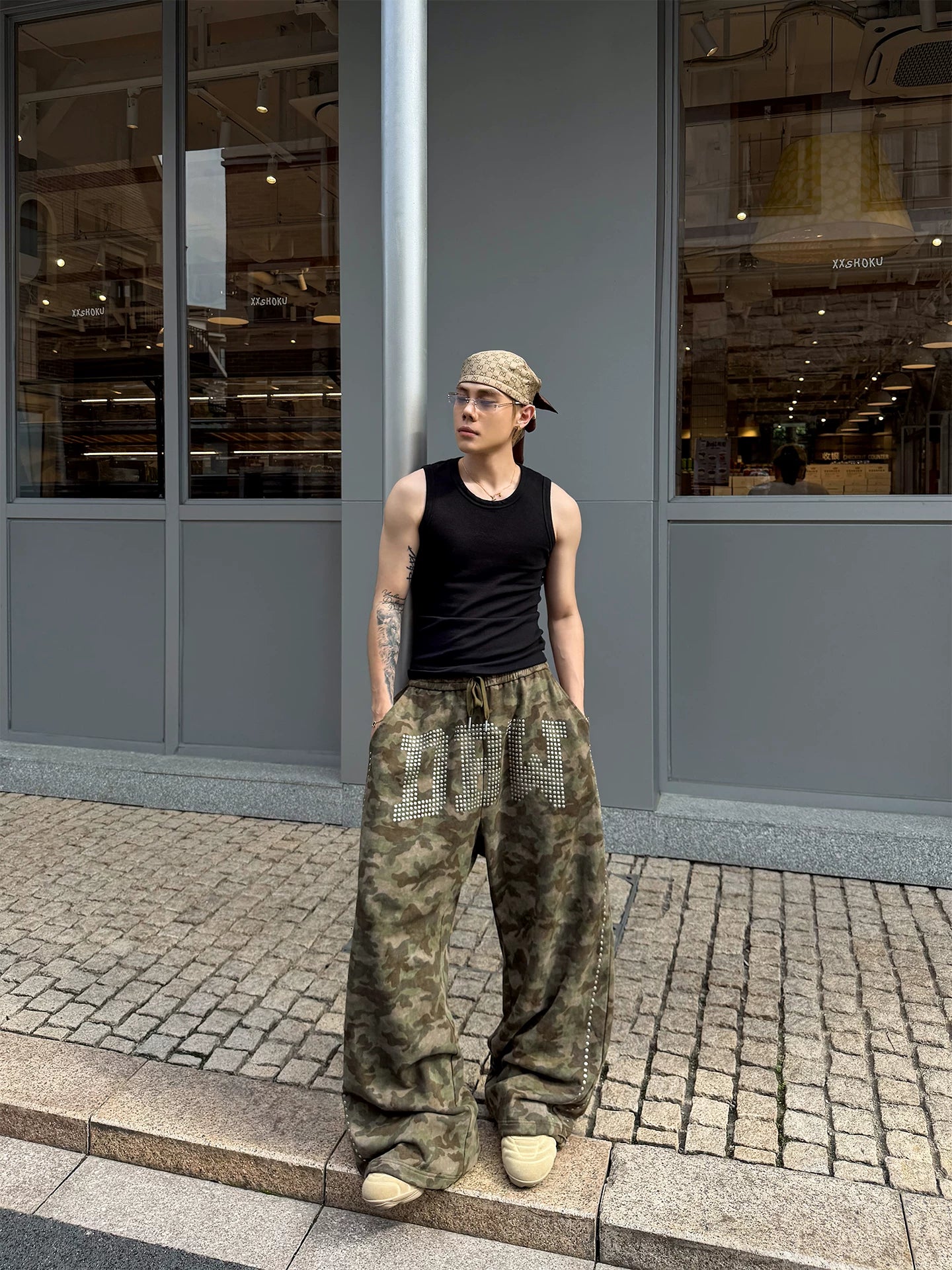 Vintage Washed Camo Trousers-sinclub79