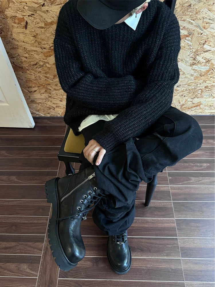 25ss carbigon thick sole height increasing big yellow boots outdoor work clothingboots men