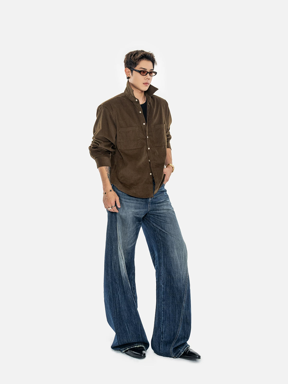 Men's Vintage Washed Corduroy Shirt Jacket-sinclub77
