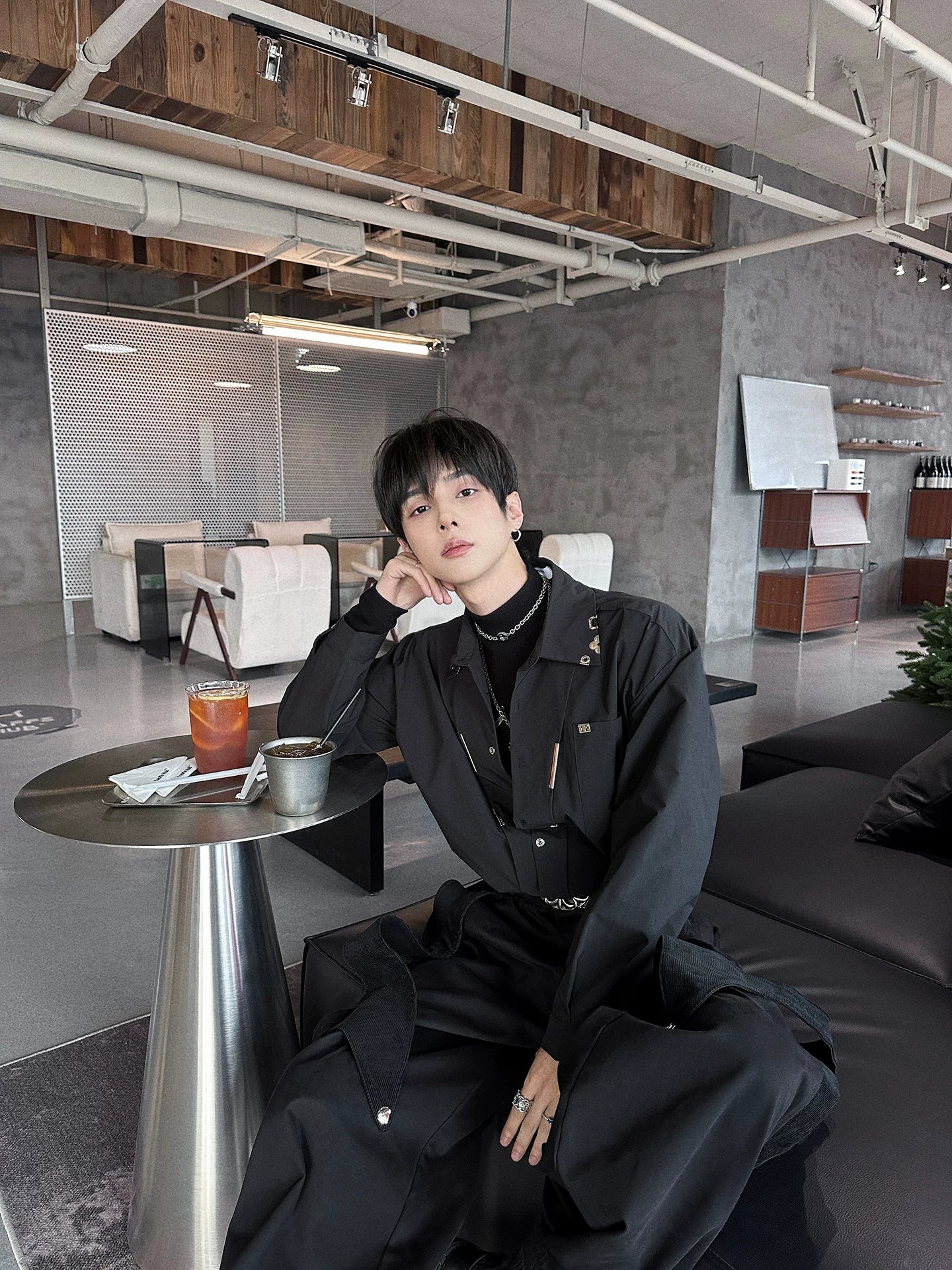 Trendy brand long-sleeve shirt for men - new autumn collection, solid color design, relaxed fit, fashionable shirt for spring sinclub6328