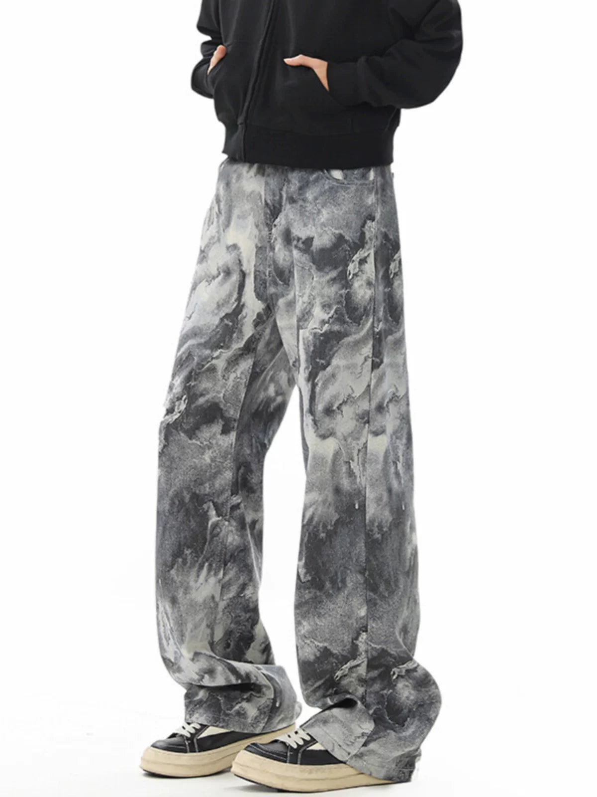 American retrovibe camouflage jeans men's springcleanfit scimitar micro-flared pants silm straight-leg pants sinclub3649