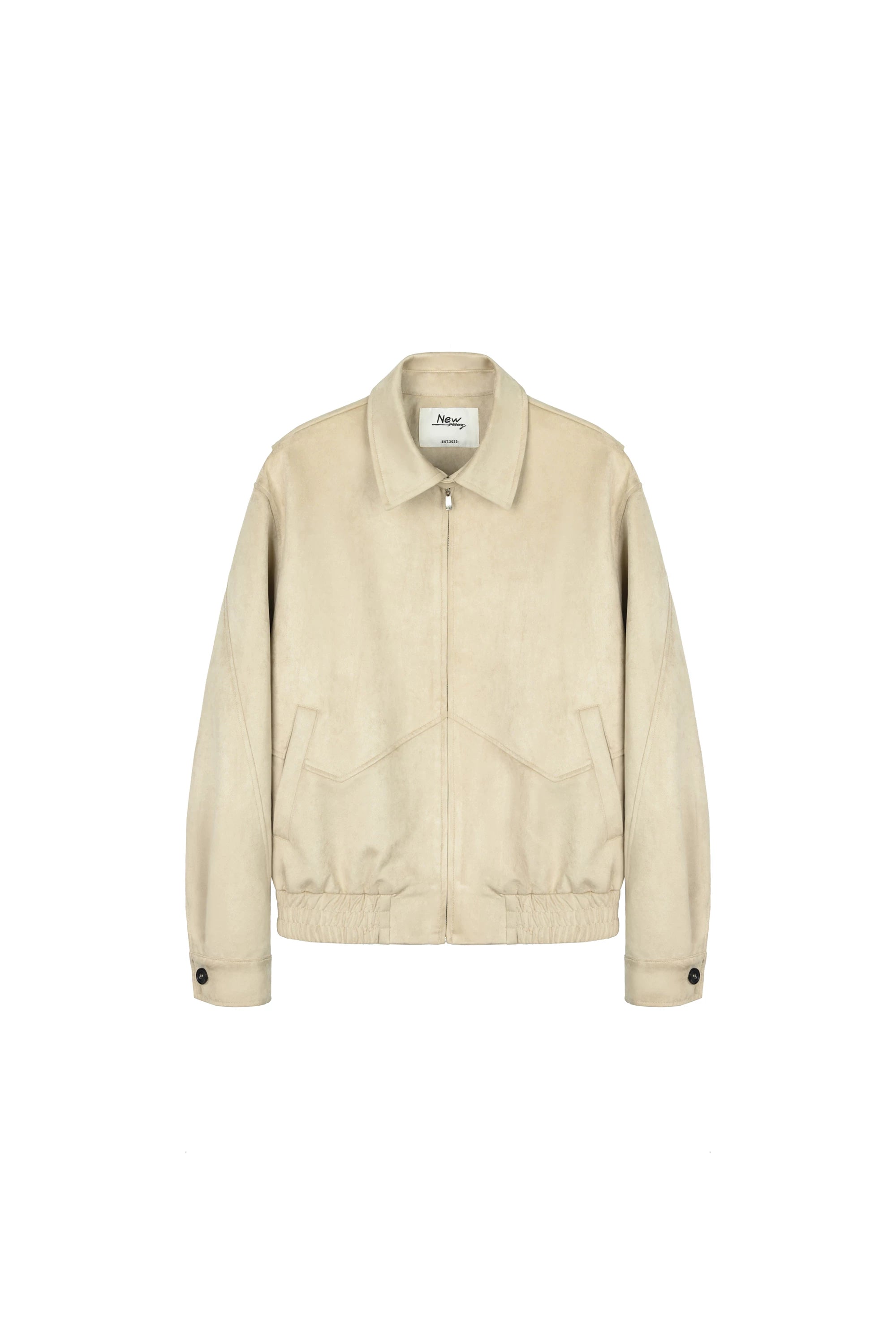 Suede loose leaf retro harrington lapel jacket old money style outwear men sinclub6497