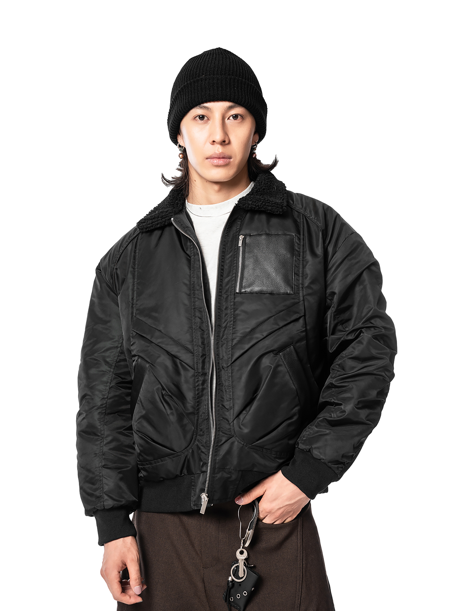 Stereo silhouette bomber thick quilted flying jacket SIN0822