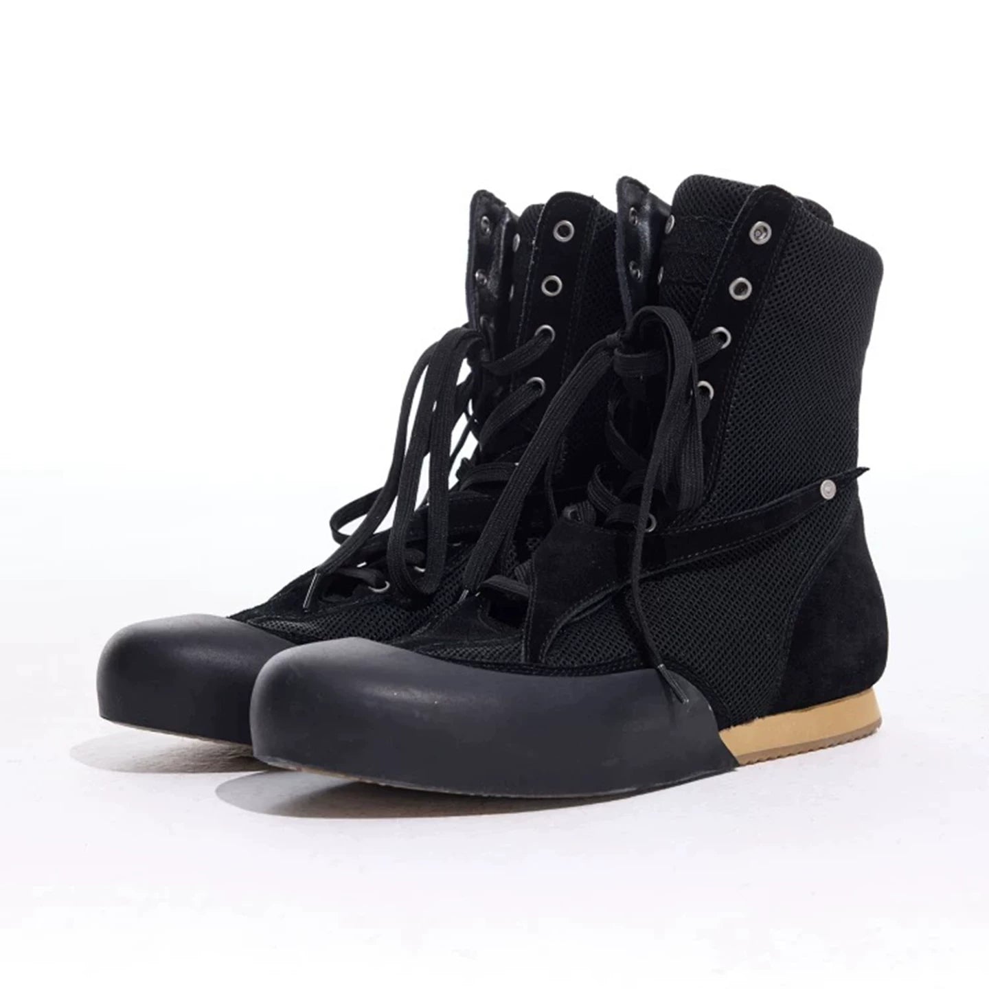 Whistle hunter two-tone mesh training shoes - techwear high-top boot with laces - boxing shoes