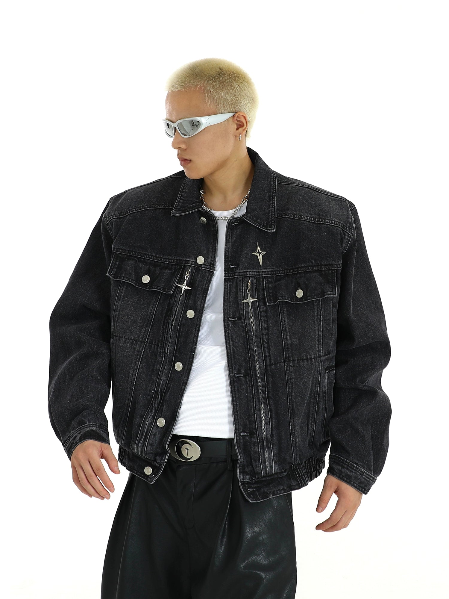 Heavy washed denim jacket SIN0973