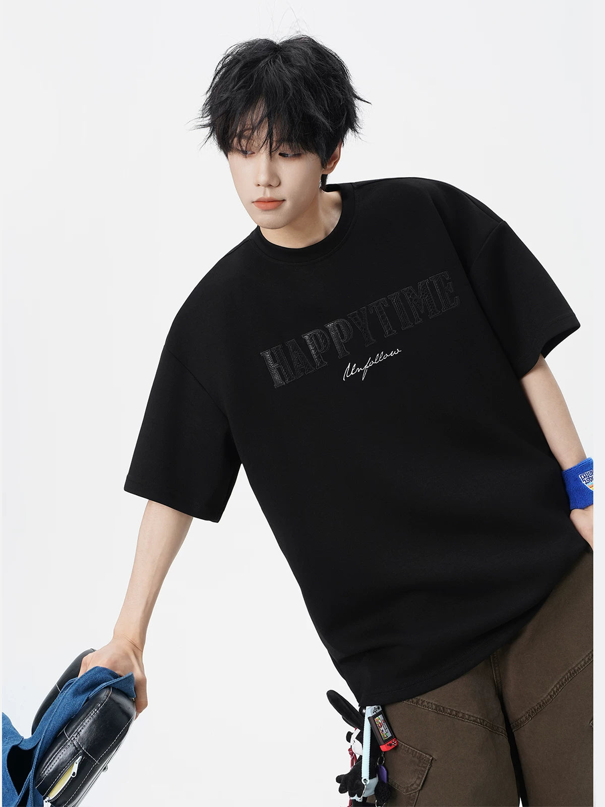 American letter embroidered short sleeve t-shirt SIN041