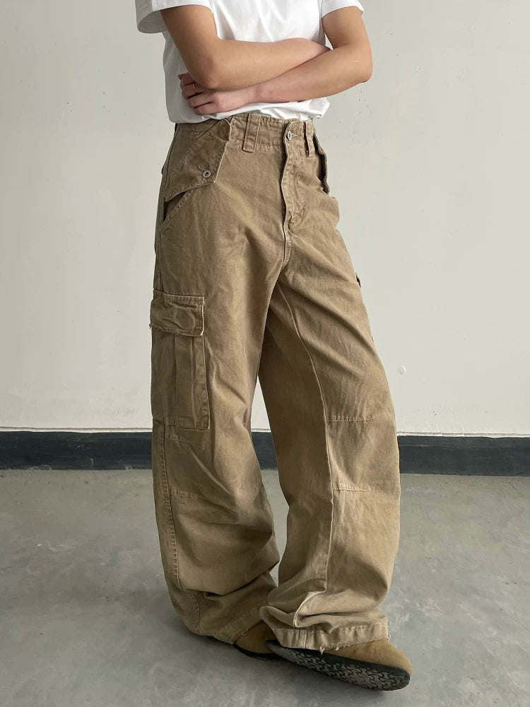 Distressed vintage american work pants - relaxed fit, clean & casual style for men and women sinclub0665