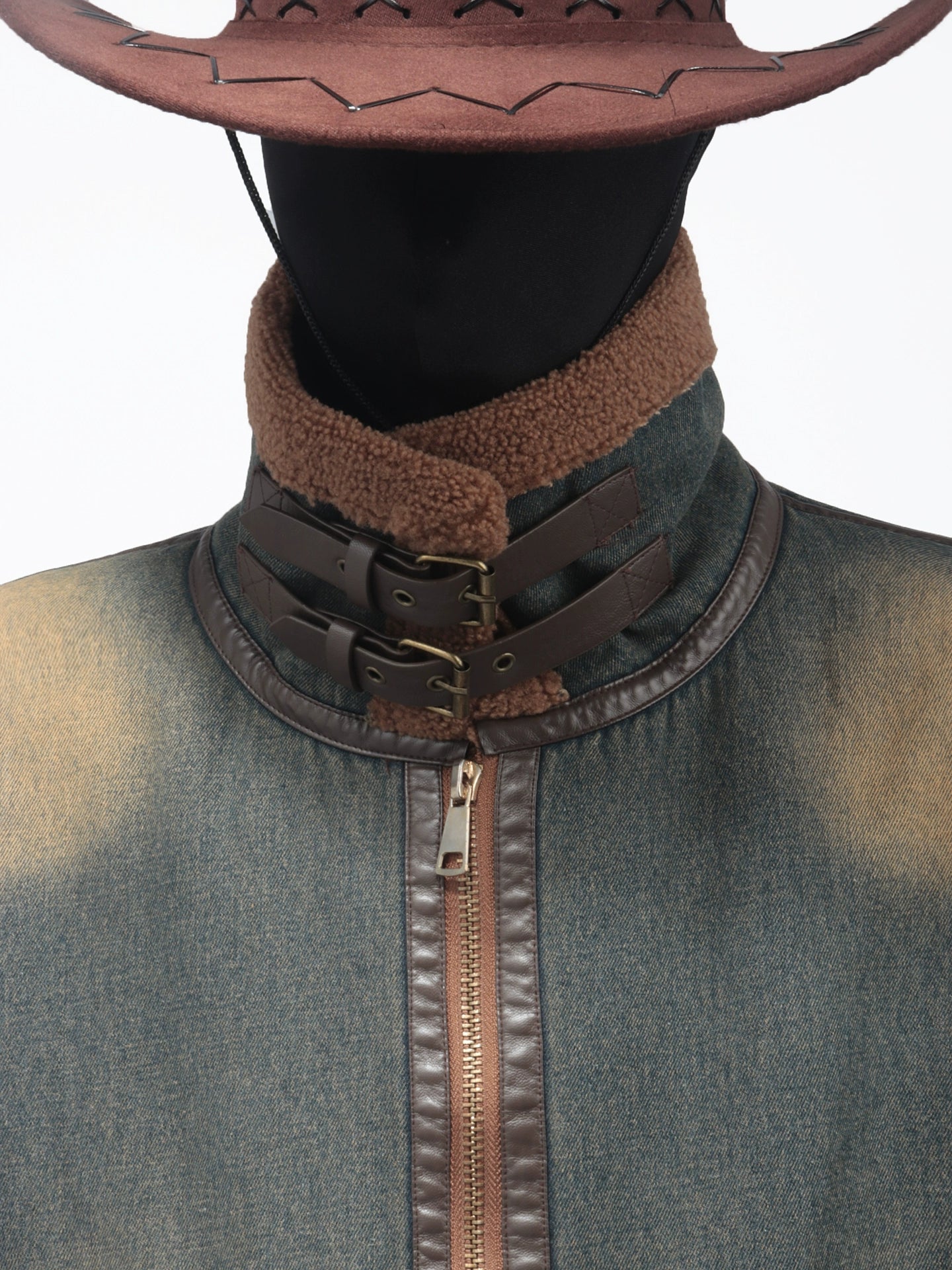 American retro lamb wool old design jacket fur integrated fleece lapel jacket men