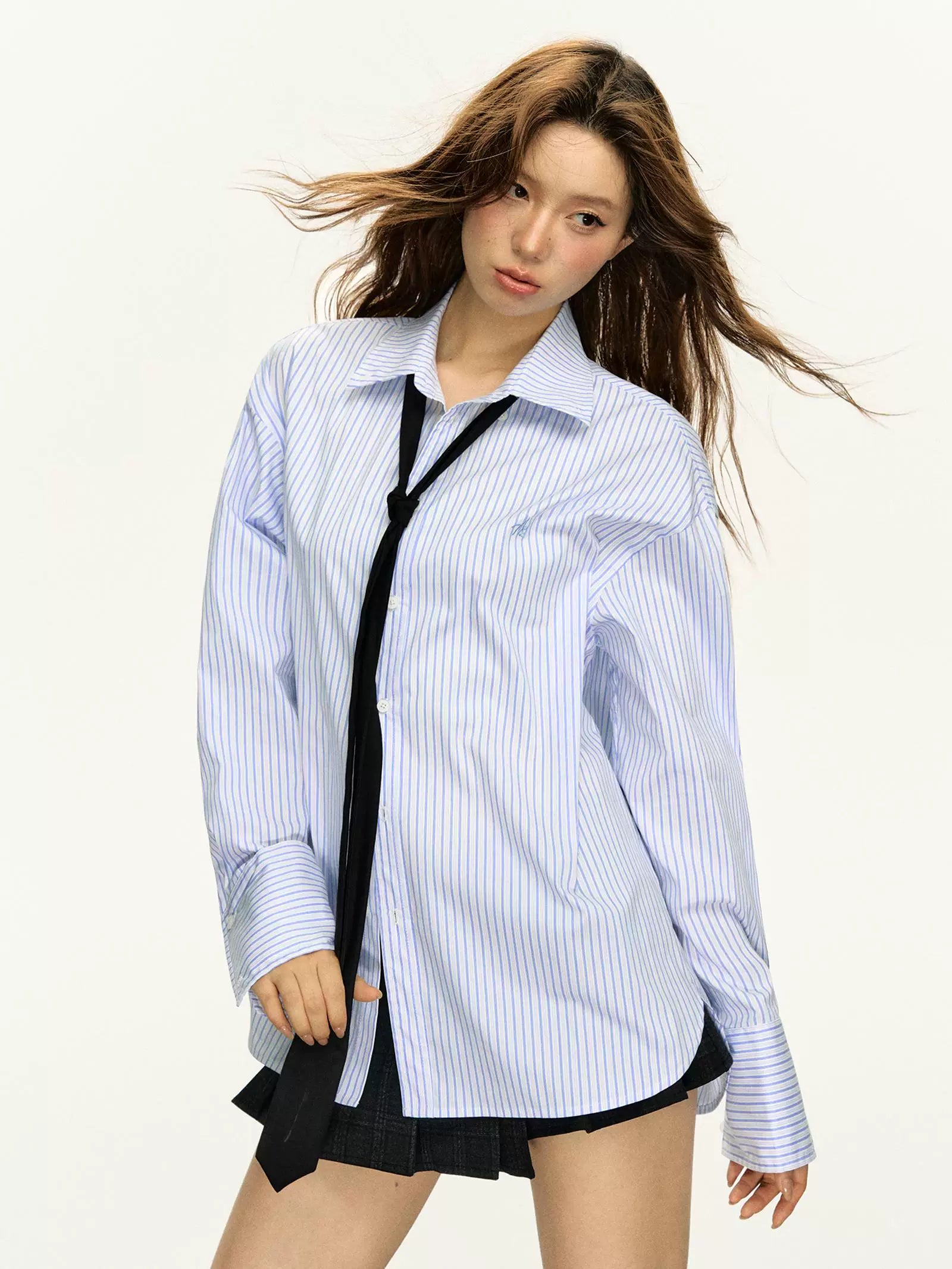 American retro long sleeve loose-fit shirt for women WY008