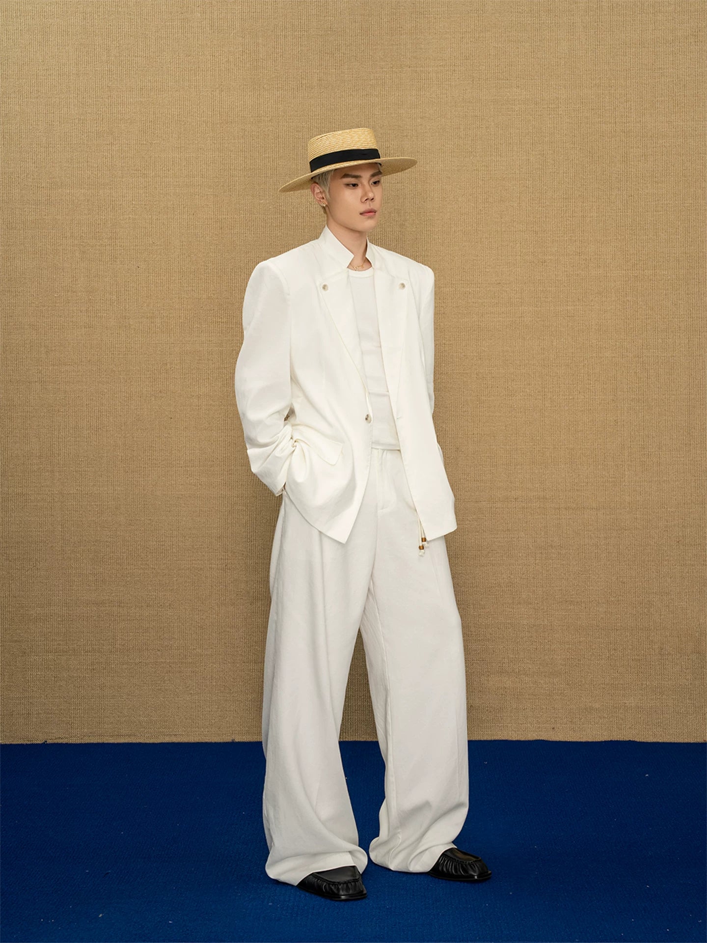 Casual tencel linen blended drapedcasual trousers handmade waist rope easiest for matchloose pants for men sinclub8069