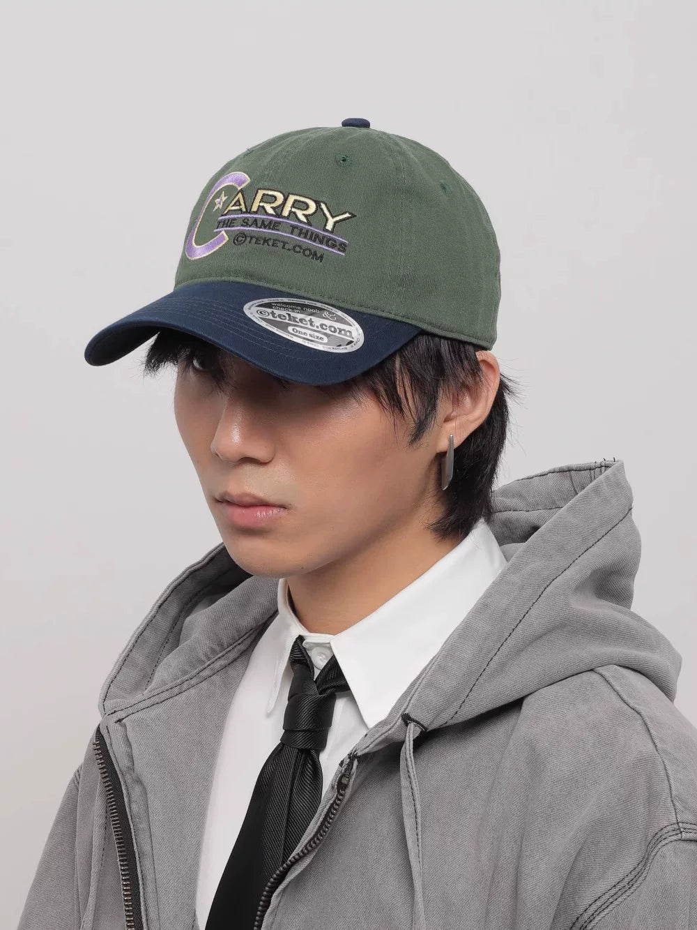 Niche designer collaboration color-blocked baseball cap for larger heads, american retro style