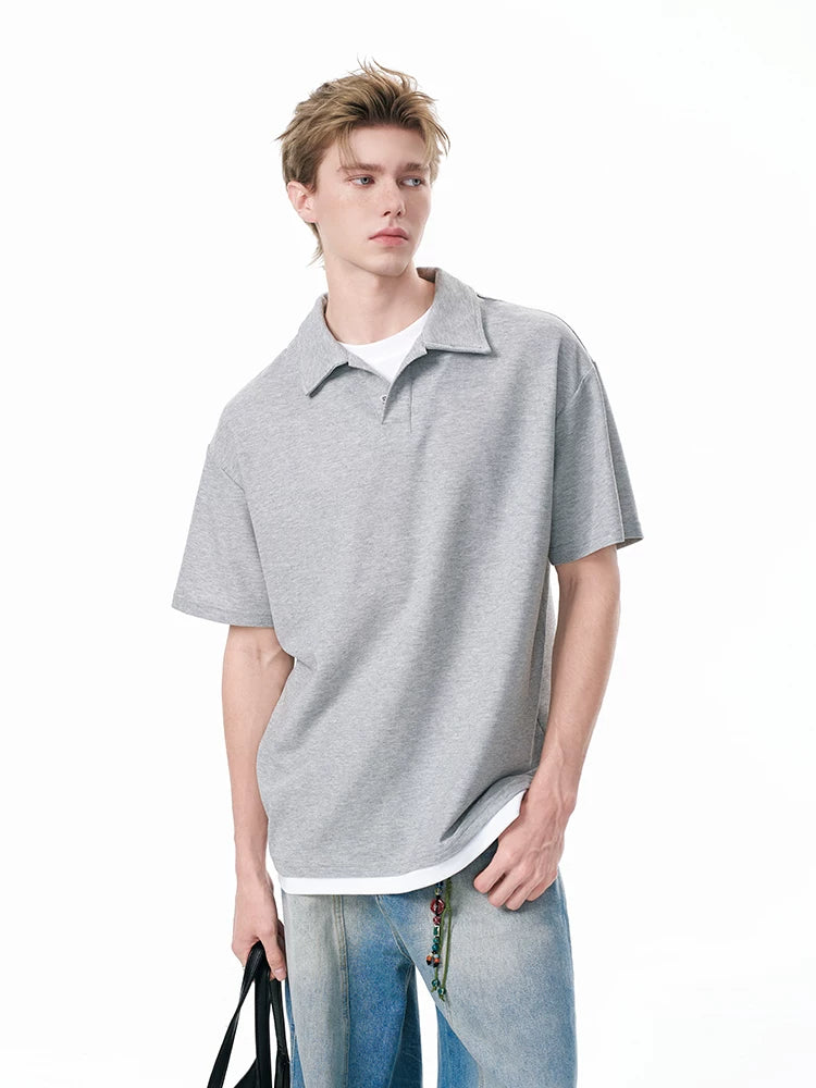 American retrofake two-piece polo shirt short-sleeved t-shirt for men SIN091