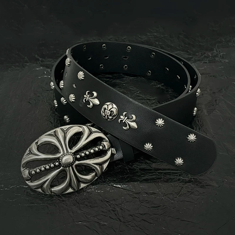 Retro punk rivet belt medieval belt vintage men's pants belt accessories