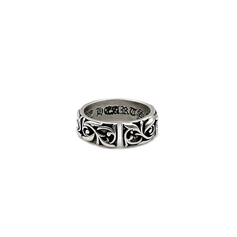 Copper silver-plated eternal vine retro ring men's trendystylish opening adjustable ring WY8017