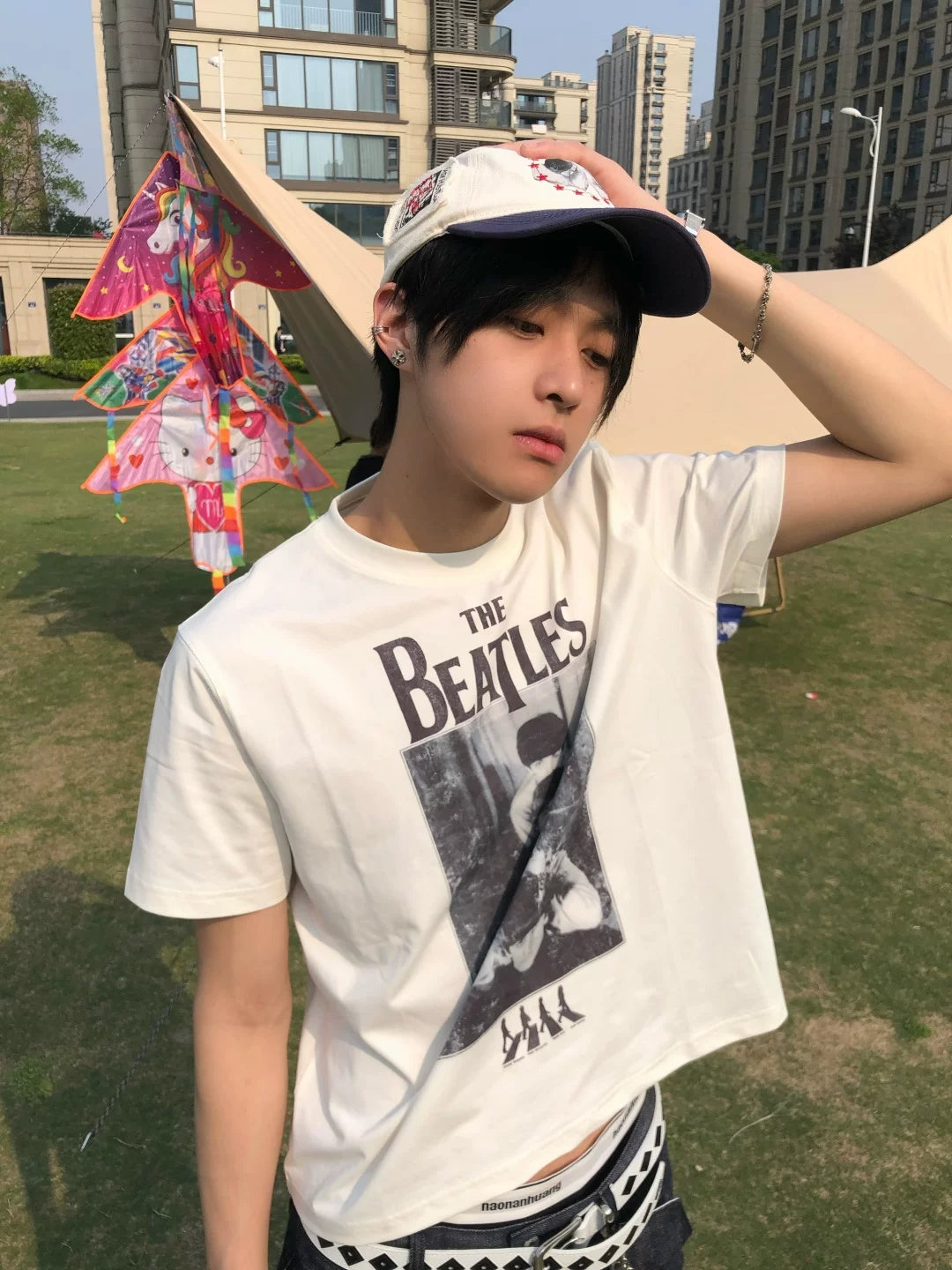 Beatles print tee - sorona cool fit regular shoulder casual short sleeve t-shirt for men and women sinclub8169