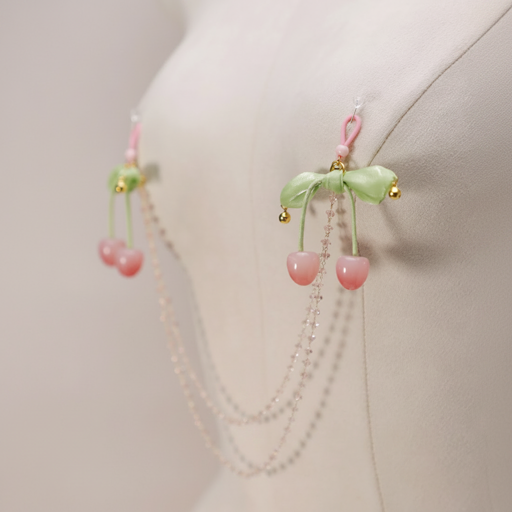 Original Design Summer Cherry Bell Charm Necklace Accessory-sinclub67