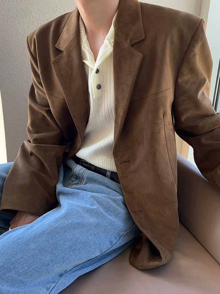 High-end casual suit men's spring new loose suit jacket Korean trend ruffian handsome top