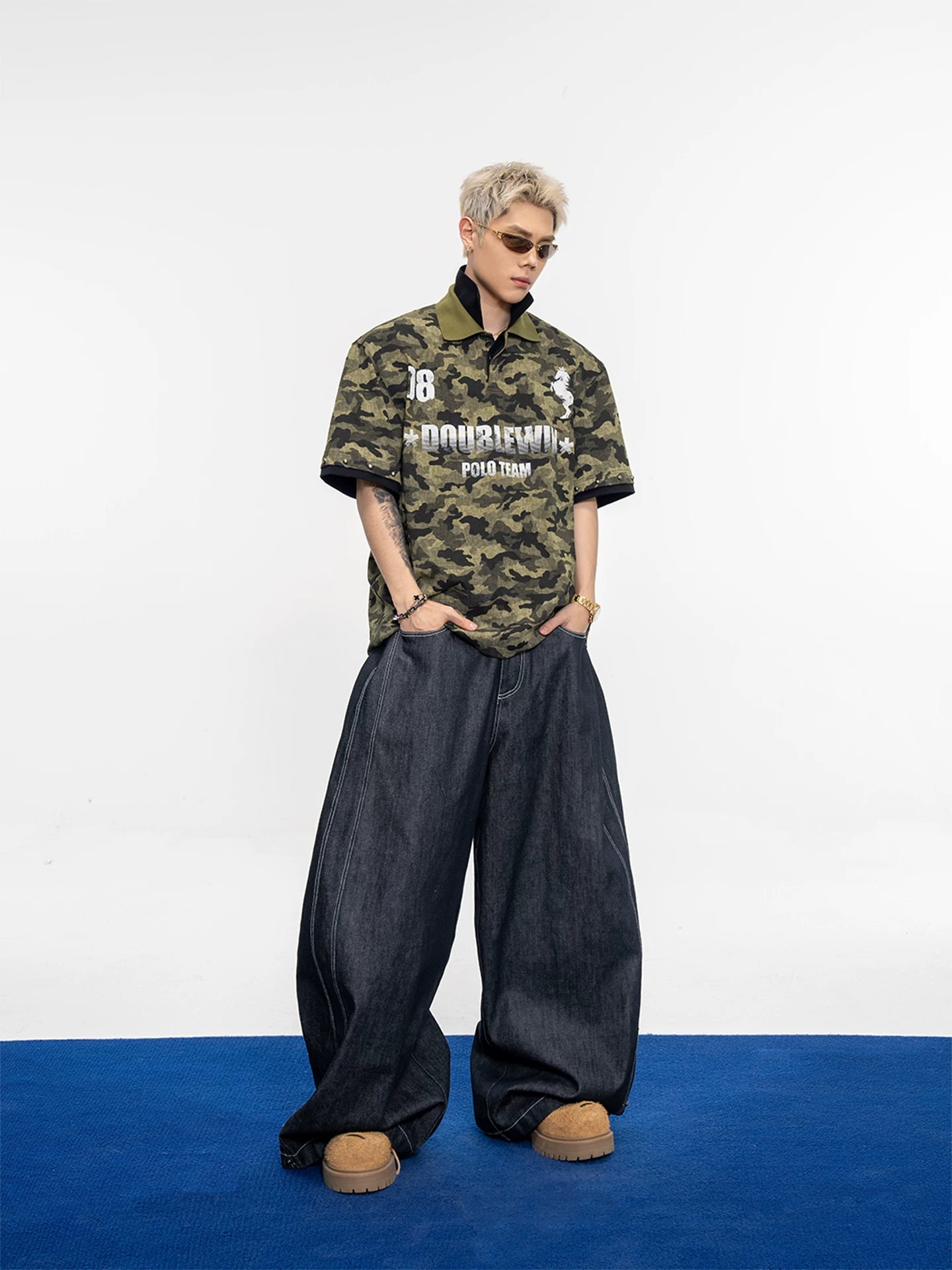 Vintage Camo Layered Polo Tee-sinclub19