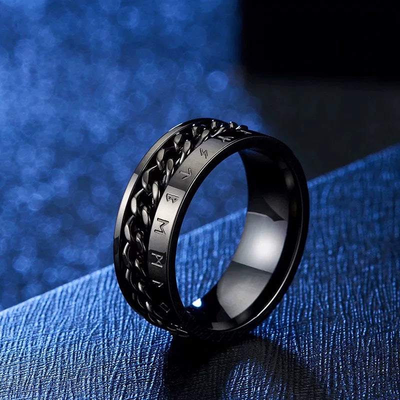 Original self-discipline decompression titanium steel ring men's tail ring couple trendy brand classy sense of high street ring WY8007