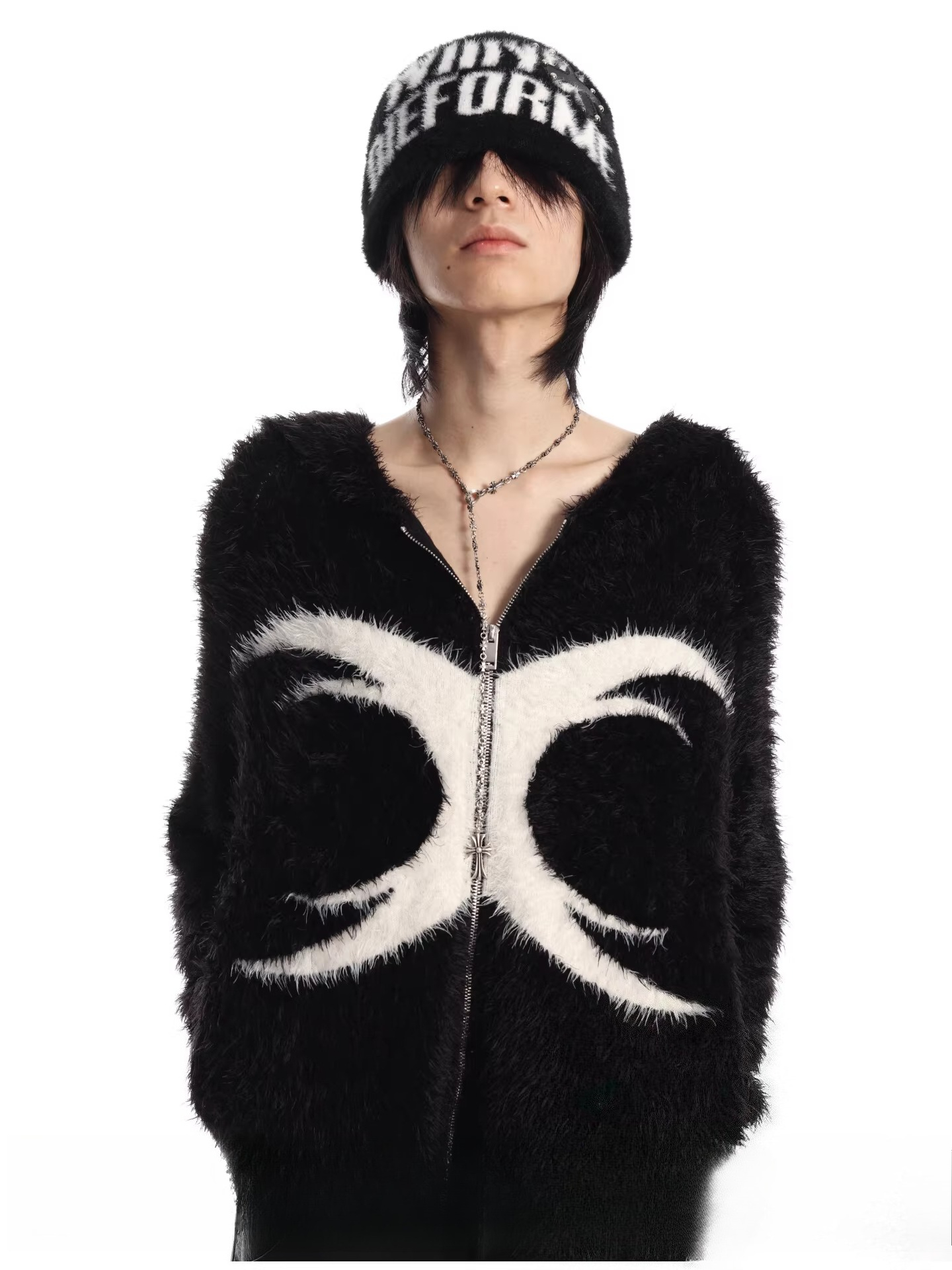 Sweater cardigan jacquard rivet fall and winteroutwear SIN0867