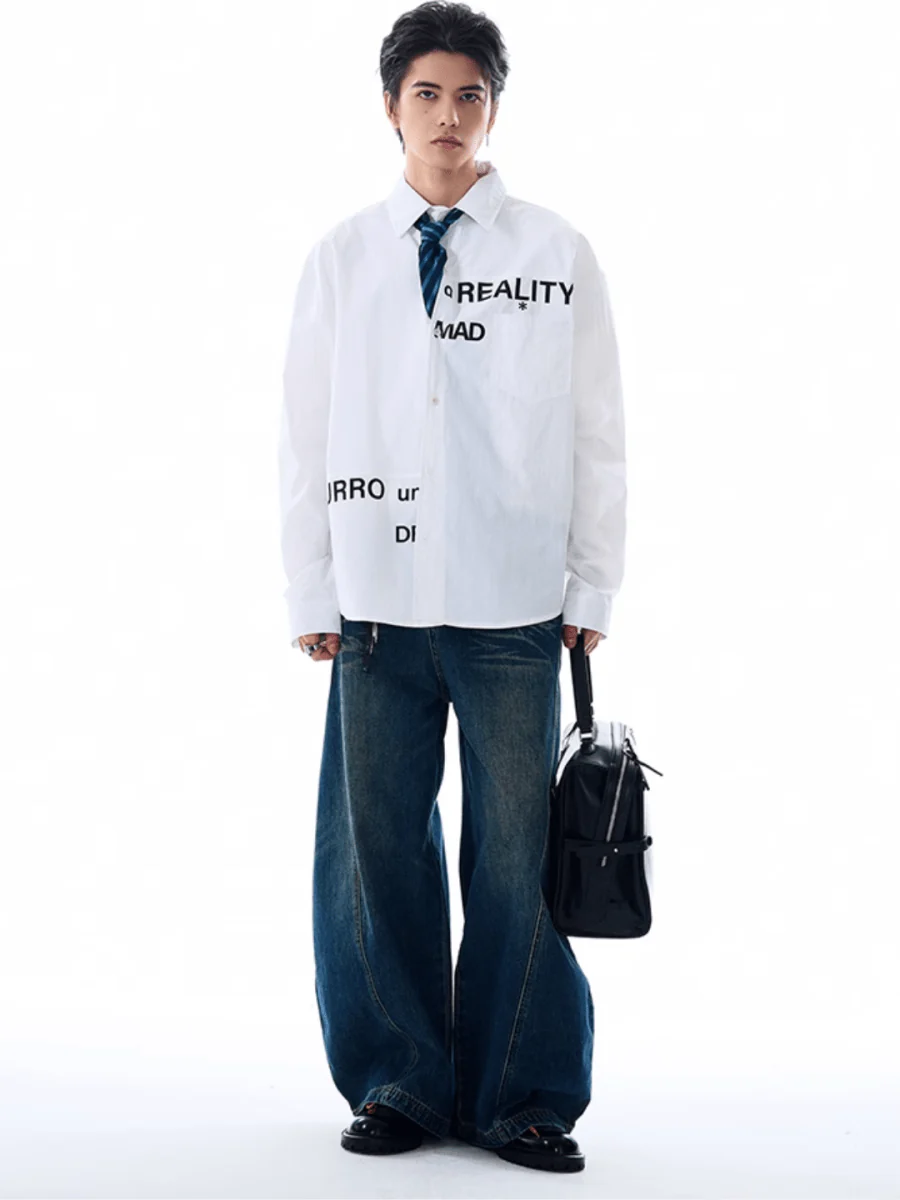 Original niche letter print shirt sinclub5552