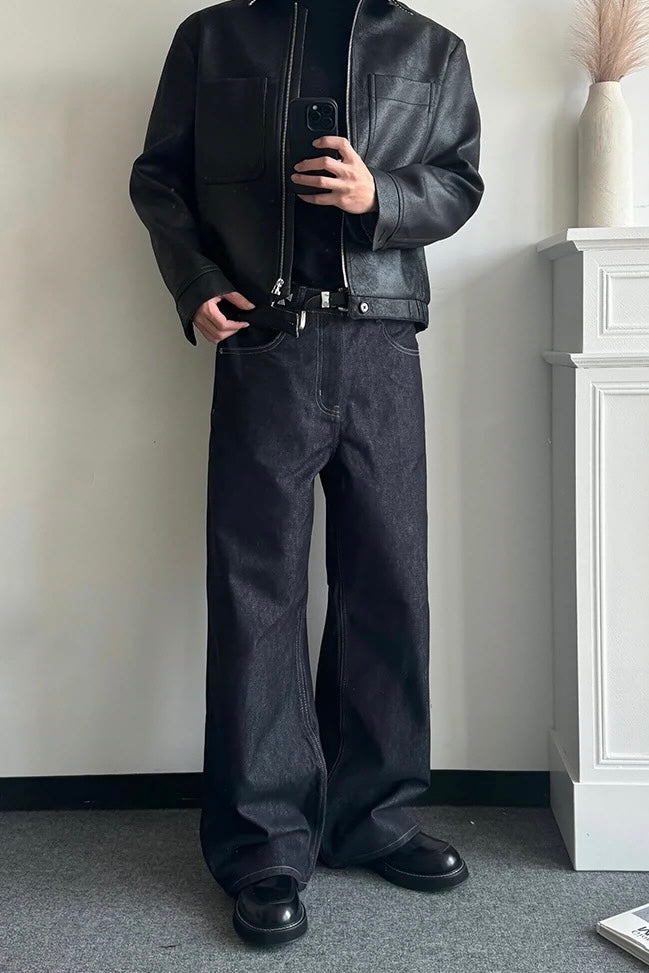 [DESERTO] RAW DENIM 13OZ STRAIGHT-LEG JEANS ST2055