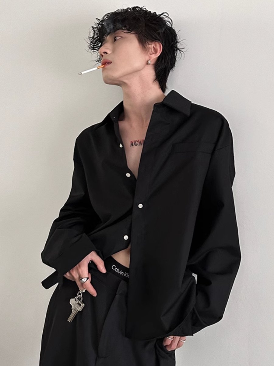 [GENESISBOY] short long-sleeved shirt st2341