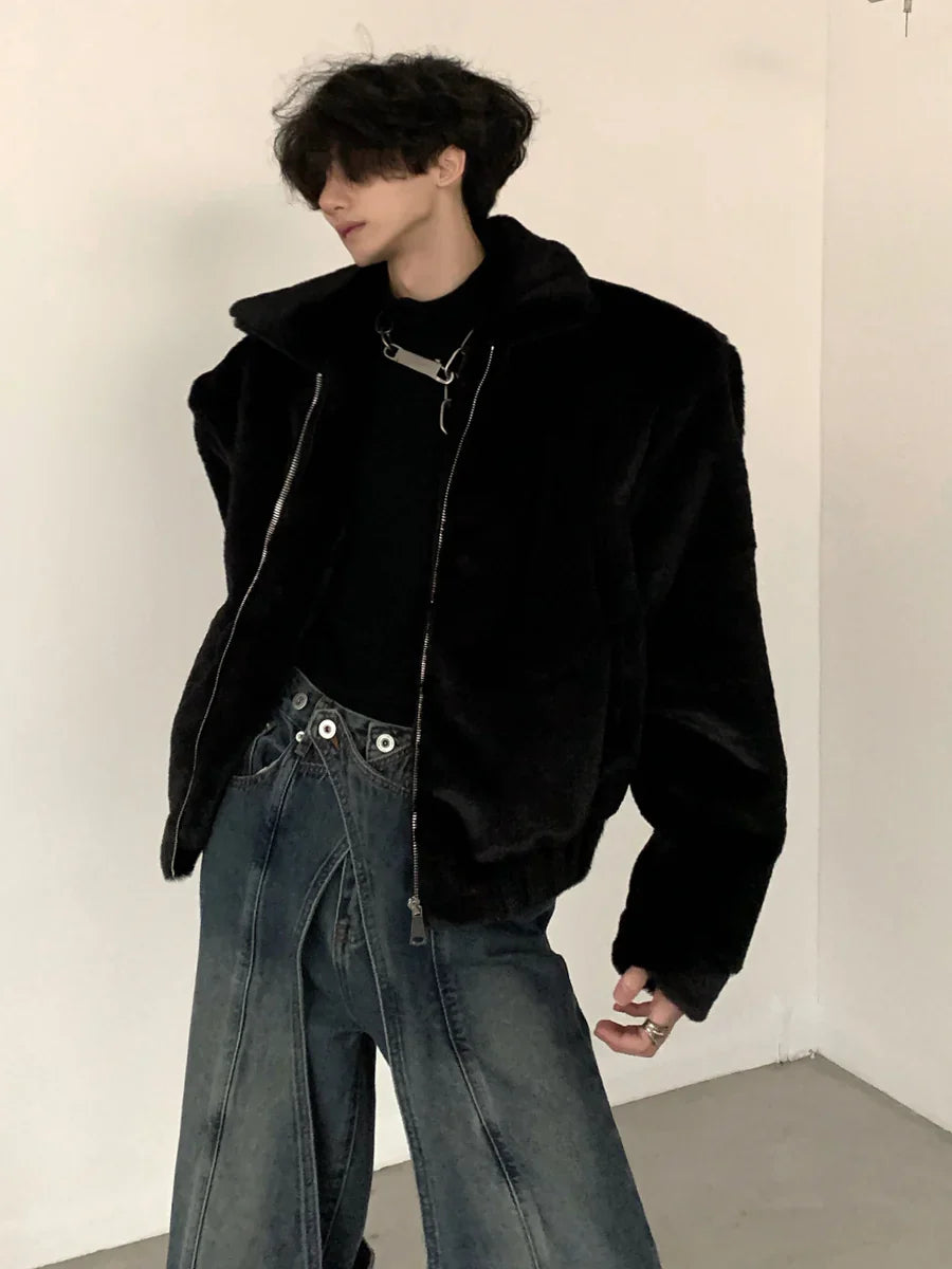 FLUFFY PLUSH THICKENED JACKET sinclub2015