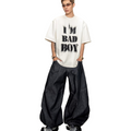 Three-dimensional dizzy printing short-sleeved t-shirt summerloose wide easiest for match dropped shoulder round neck tops