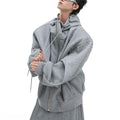 [CULTUREE] LOOSE HOODED SWEATER JACKET + BOTTOMS ST1035