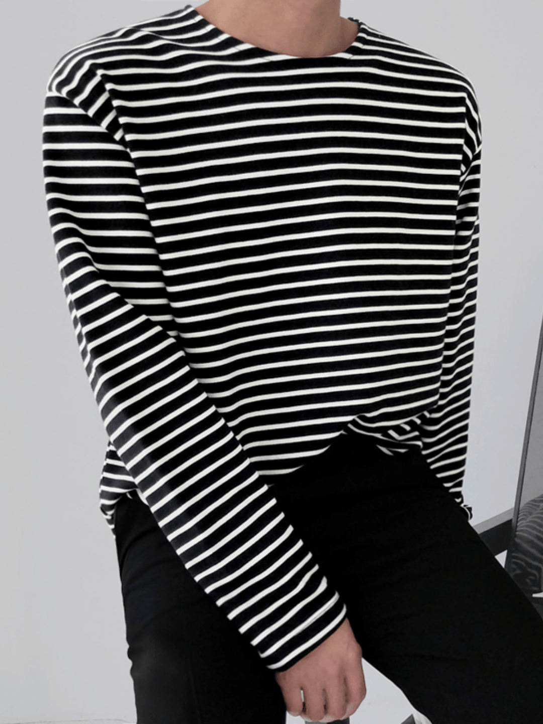 [MRCYC] border long T-shirt st1223