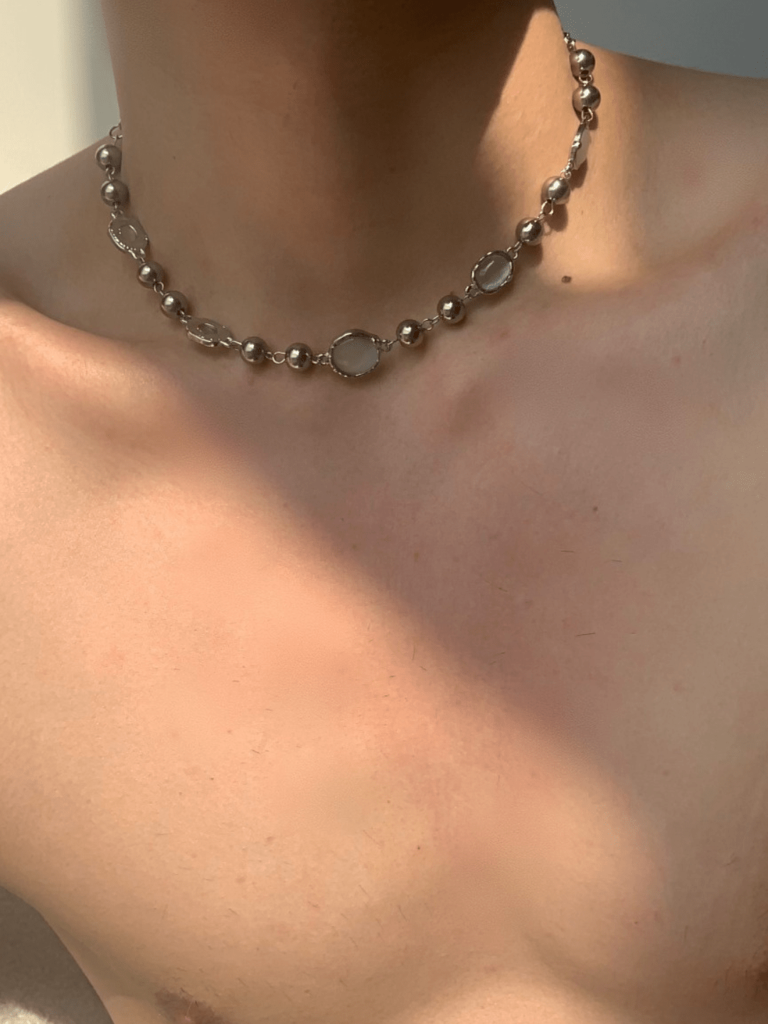 silver simple design chain necklace st2296