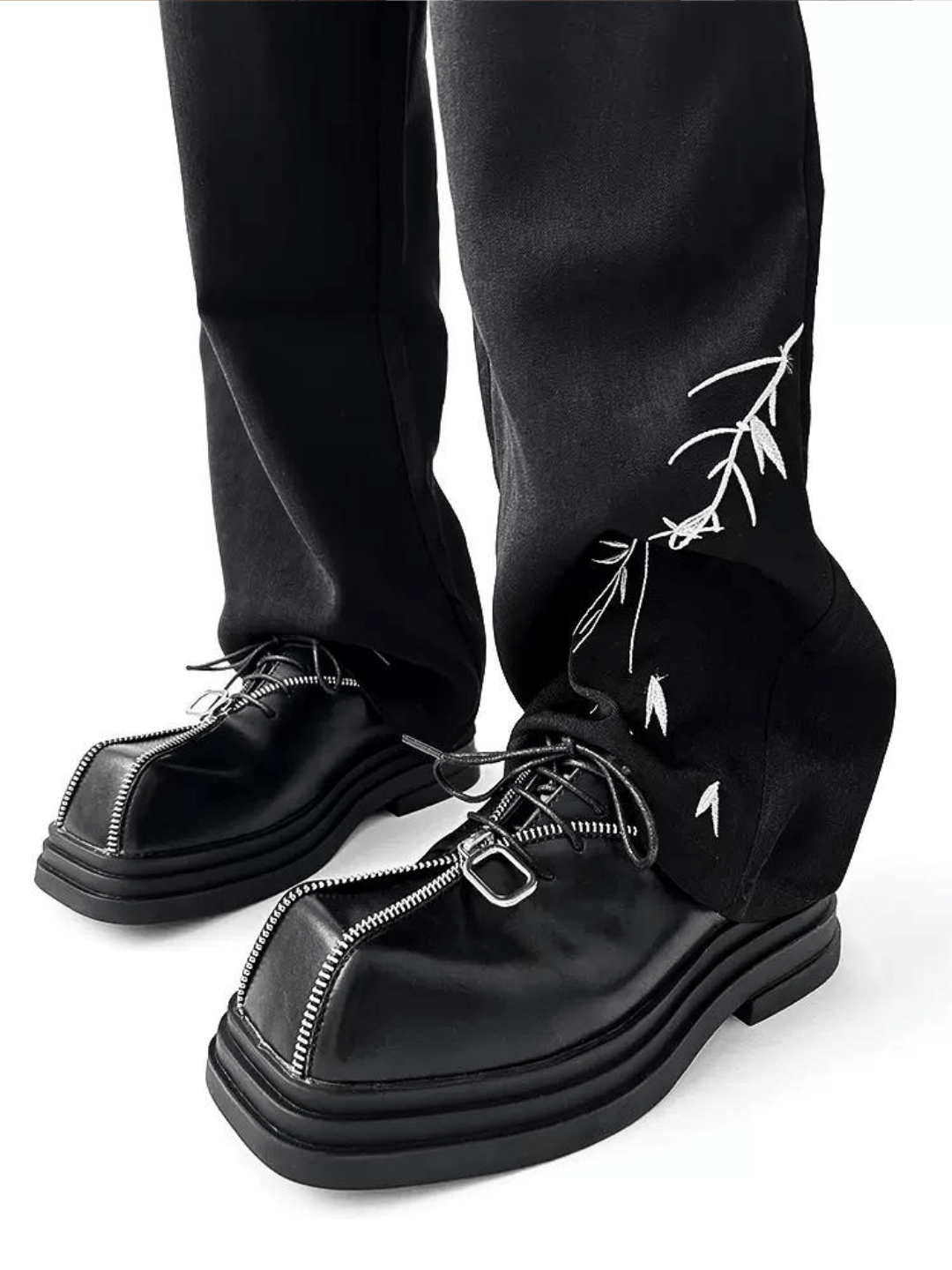 Square head leather shoes st2123