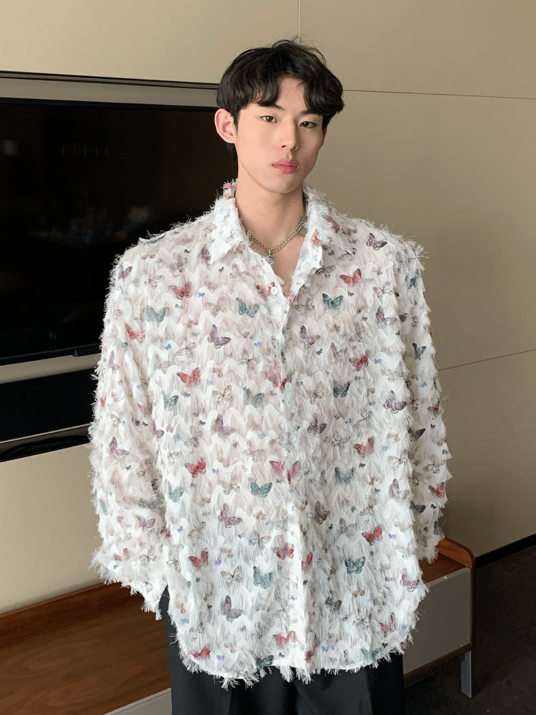 [CUIBUJU] Butterfly Design Shirt st2056
